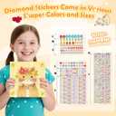 Gem Art Sticker Kit, Arts and Crafts for Kids Age 4-12, 8 Cat Themes Diamond Art Kit, Gemstone Sticker Crafts Christmas Birthday Gifts for Girls Ages 4,5,6,7,8 Year Old (Cat)