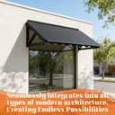 Awning for Door Entrance, 52.7" x 29" Polycarbonate Door/Window Awning Exterior with Fixed Triangular Steel Frame, Metal Canopy for Porch, Patio, Balconies, All-Weather, Rain/Snow Protection
