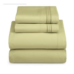 Hearth & Harbor Full XL Size Sheets - 4 Piece Bed Sheet Set, Hotel Luxury Double Brushed Bed Sheets - Extra Soft Bedding Sheets & Pillowcases, Full XL, Sage