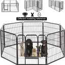 BestPet Dog Pen Extra Large Indoor Outdoor Dog Fence Playpen Heavy Duty 8 Panels 40 Inches Exercise Pen Dog Crate Cage Kennel Black