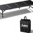 Anbte 4ft Low Folding Picnic Table, Thicker Aluminum Small Camping Table with Storage Bag, Portable Handle, Lightweight, for Camping Beach Party Picnic Floor, 45.67" x 15.7" x 10.3", Black