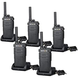 Retevis RB26 Long Range Walkie Talkies, GMRS 2 Way Radios, Rechargeable Two Way Radios, 2000mAh, Durability,Repeater Capable,Security Radio for Security Church Construction School Warehouse(5 Pack)