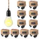 Retisee 10 Pcs 10ft Pendant Light Cords Kit with Switch Rope Cord Fixtures Hanging Vintage Lamp with Plug Twisted Nylon Pendant Lamp Extension E26 E27 for Farmhouse Industrial Home DIY Decoration