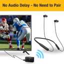 Wireless Neckband Headphones for TV Watching with Bluetooth 5.3 aptX LL Transmitter No Delay Lightweight High Volume Ideal for Seniors 3.5mm Aux RCA TOSLINK Optical