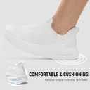 Womens Slip On Walking Shoes Breathable Sneakers for Women Lightweight Casual Shoes (8.5, White)