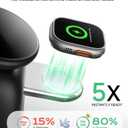 2026 Magnetic Wireless Charging Station, 15W Ultra-Fast Charger Stand for iPhone 17 16 15 14 13 12 Pro Max, 5W for Apple Watch&Airpods, 2-in-1 Foldable Charger for Home/Office/Travel(with 30W Adapter)