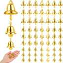 120 PCS Small Bells for Crafts, 3 Sizes Mini Bells for Crafts Small Gold Bell Decorativebell Christmas Tree Pendants, Mini Gold Libertybell for Craft Making and Favor Decorating Wind Chimes