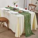 6 Pack Sage Green Cheesecloth Table Runner 10FT Long Easter Spring Boho Gauze Table Runner Rustic Sheer Runner for Spring Wedding Bridal Baby Shower Birthday Party Table Decor Easter Decorations