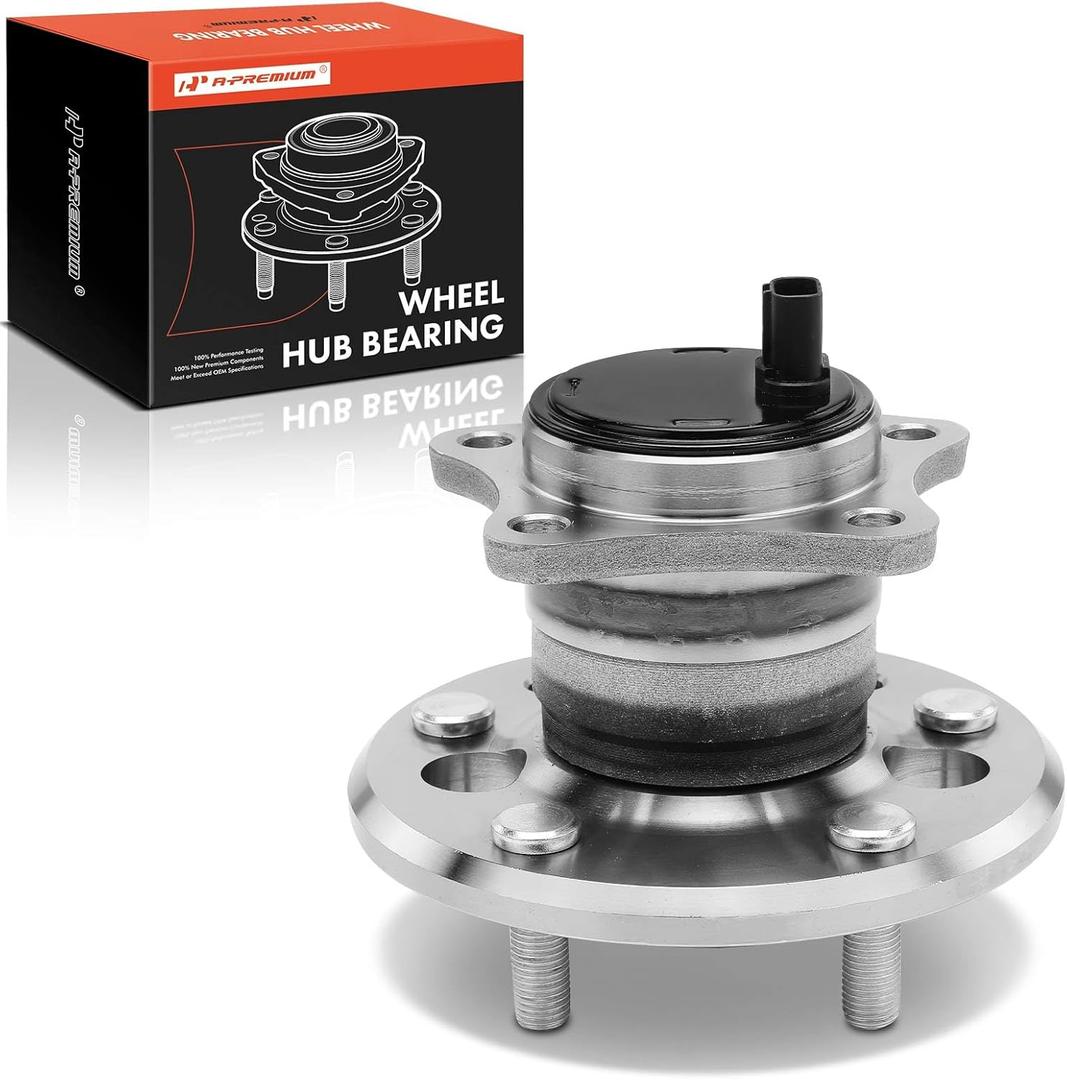 A-Premium Rear Left Wheel Bearing and Hub Assembly with ABS & 5-Lug Compatible with Toyota Camry 2002-2011, Highlander 2001-2003, Avalon, Solara & Lexus ES300, ES330, ES350