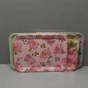 4 Pcs Melamine Serving Trays Platters Snack Trays Reusable Rectangle Platters for Sports Game Day Flower Tea Party Food Dessert Cookies Serving Plates Supplies, 13 x 9.7 Inch(Flower)