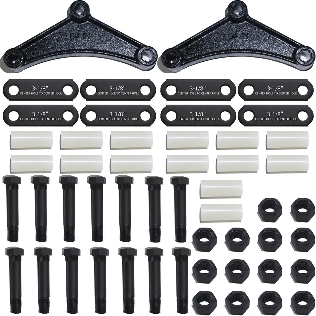 Trailer Axle Equalizer 312L Shackle Kit for Double Eye Leaf Springs 3500 lbs to 5200 lbs Axles (14Pcs Nylon Bushings,14Pcs Bolts,14Pcs Nuts) Tandem Axle Trailer Shackles Equalizers Kit