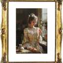 Vintage 11x14 picture frame gold Antique Photo frame with White Mat 8x10 Ornate picture frames with Acrylic Glass Baroque Tabletop Wall Hanging Home Decor poster frame