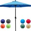 Sunnyglade 9Ft Patio Umbrella Outdoor Table Umbrella with 8 Sturdy Ribs (Blue)