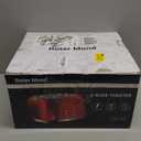 4 Slice Toaster Roter Mond Retro Stainless Steel with Bagel Defrost Cancel Function, 6 Browning Settings, Extre Wide Slot and Removable Crumb Tray, Cream, ST033