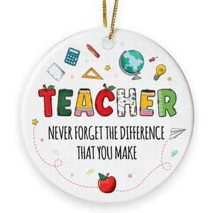 8 x Teacher Ornament 2026 - Teacher Appreciation Ornament for Christmas Tree, Daycare Kindergarten Preschool Teachers Gift, Special Education Thank You Gifts, Thank You Gifts for Teacher