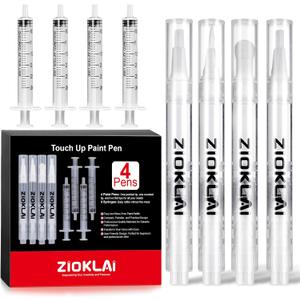 Touch Up Paint Pen 8PCS Set 4 Paint Touch Up Pens Fillable with Pointed, Round & Flat Tips Brushes Ideal for Wall Repair Window Wood Furniture Cabinet