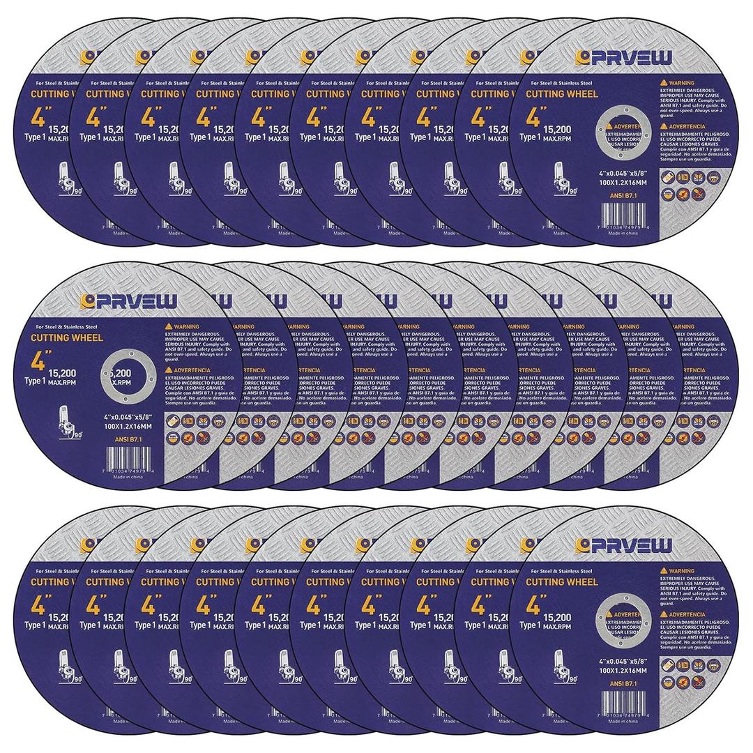 30-Pack 4 Inch Cut Off Wheels,4"x0.045"x5/8" Quality Cutting Disc, Metal & Stainless Steel Aggressive Cutting Wheel for Angle Grinder, General Purpose Metal Cut-Off Wheel