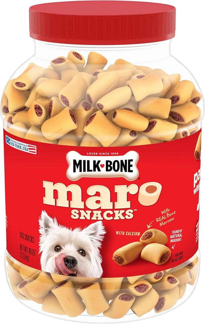 Milk-Bone MaroSnacks Small Dog Treats With Bone Marrow, 40 Ounce Container (2.5 Pound (Pack of 1)), Best By: 08-09-26