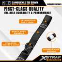 XSTRAP STANDARD Motorcycle Tie Down Straps (2 Pack) 3,000lb Break Strength, 1.5 in X 8FT Heavy-Duty Cambuckle Tie Down Set with S Hook and Soft Loops, Black