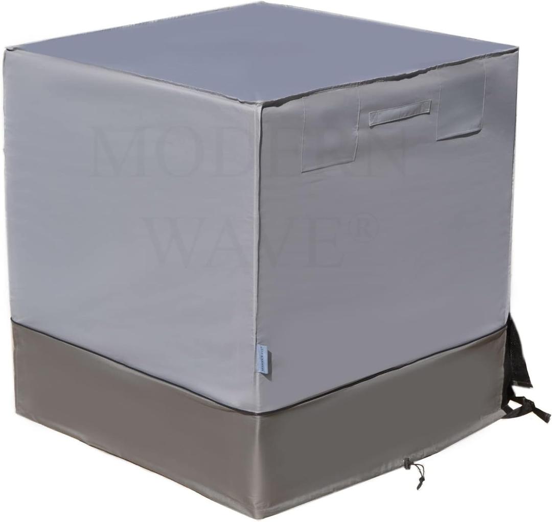MODERN WAVE - Extra Thick Air Conditioner Cover for Outside Units - Durable Winter, Waterproof Full AC Cover (Oxford, 29"x29"x36")