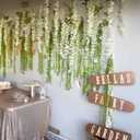 Artificial Wisteria Hanging Flowers Fake Wisteria Flower Garland Silk Vines Rattan Decor for Home Wedding Arch Wall Garden Greenery Bedroom Outdoor Office Party Decoration (36, White)