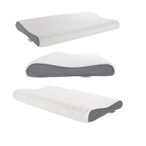 SUQ I OME Slim Sleeper-Ultra Thin Memory Foam Pillow for Sleeping,Thin & Low Cervical Profile,Ultra Firm, for Neck Pain,Stomacher, Back and Side Sleeper, 23.6x13.7x2.4/1.9 inch,Grey+White