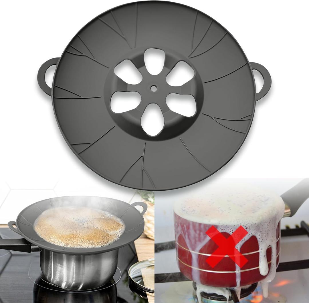 Chai, Tea & Milk Boil-Over Spill Stopper Silicone Lid  Universal Fit for Pots & Saucepans | Food-Safe, BPA-Free, Dishwasher Safe | Heat Resistant up to 520F