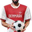 Men's Soccer Jersey Shirts Flag Polka Dot Pattern Uniforms Fashion Shirts Gifts for Soccer Fans Men S-3XL (XL)