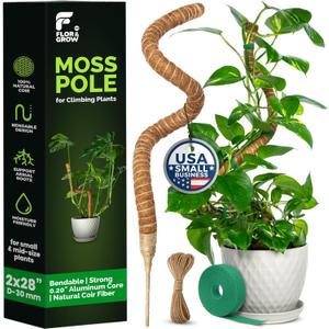 2 x 2 Pack 28" Sturdy Easy to Use Moss Pole Monstera Plant Support Stakes - Plant Stakes for Indoor Plants, Moss Poles for Climbing Plants, Tutores para Plantas Trepadoras Monstera Support Sticks