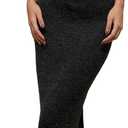 Verdusa Women's 2 Piece Skirt Sets High Neck Fitted Crop Tank Tops and Bodycon Maxi Skirts Set (Black), Xsmall