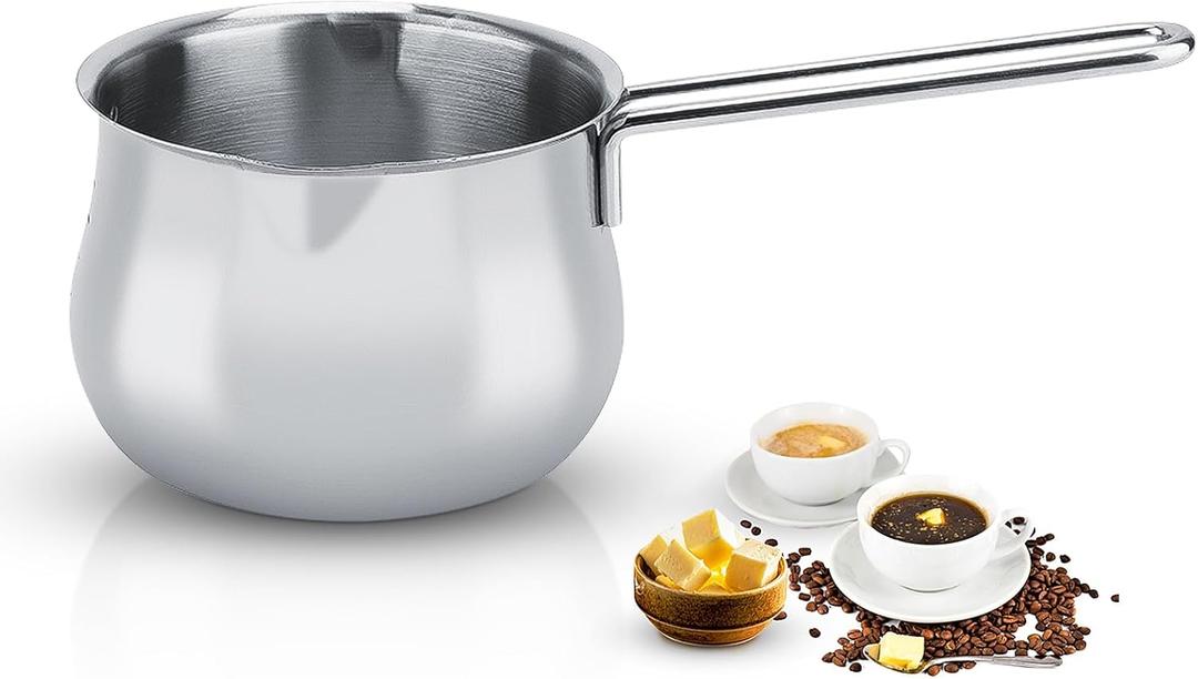 Butter Melting Pot, 28 OZ/800 ml Stainless Steel Small Pot, 304 Stainless Steel Butter Warmer Pan, Small Sauce Pan for Stove Top, Chocolate Melting, Coffee Tea Soup Warming