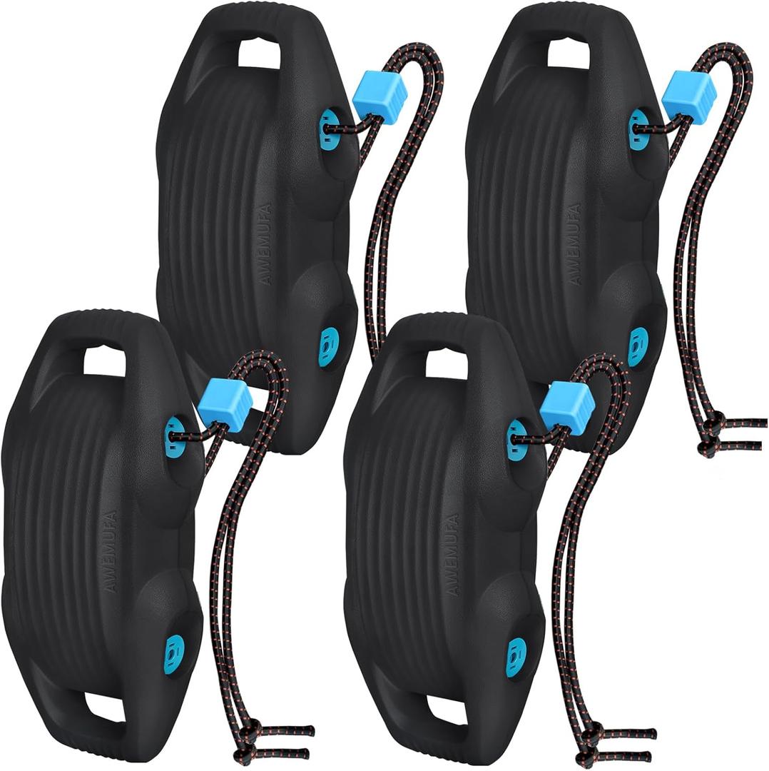 AWEMUFA 4 Pack EVA Boat Fenders for Docking, Large Boat Bumpers for Docking Upgraded Blue Boat Buoys Bumpers, Fit for Pontoon, Bass, Deck and Jon Boat