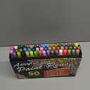 Amamao 100 Colors Acrylic Paint Markers Pens Set, 50 Pack Dual Tip Acrylic Paint Markers with Brush Tip and Fine Tip for Rock Painting Fabric Plastic Wood Canvas Stone Glass Paper DIY Craft Supplies