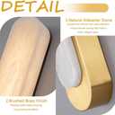 Hard Wiring Connection Indoor Wall Lamp, Modern Alabaster Wall Sconce, LED Warm Light Natural Marble Wall Light, Gold Brass Wall Lamp, Living Room Bedside Hallway Decorative Lighting Fixtures