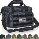 Tactical Gun Range Bag, Pistol Carrying Bag for 2 Handguns and Ammo, Firearm Shooting Case with 6 Magazine Slots and Lockable Zipper for Shooting Range & Outdoor Hunting