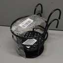 HowRU Iron Art Hanging Baskets Flower Pot Holder Over The Rail Metal Fence Planters Assemble - Pack of 2 (Black)