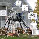 200" Halloween Spider Web + 59" Giant Spider + 20 baby spiders Decorations Fake Spiders with Triangular Huge Spiders Web for Indoor Outdoor Halloween Decorations Yard Home Parties Haunted House Dcor