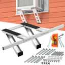 Air Conditioner Bracket No Drill: Heavy Duty Holder with Bubble Level for 350lbs AC Units, Adjustable Width, No Tools Needed, Fits Single & Double Hung Windows, 5000-24000 BTU Coverage, Up to 350lbs No drill