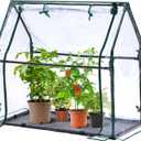 Mini Greenhouse for Indoor Outdoor: Ohuhu Tabletop Portable Green House with Waterproof Pad for Small Plants Nursery Germination, 36"x18"x33" Heavy-Duty Cover Tent Humidity Dome Seedling Accessory (Clear)