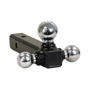 Adjustable Trailer Hitch Fits 2" Receiver Tri-Ball 6" Drop 14K GTW | Steel Construction, Tri-Ball System (2-5/16"), Anti-Theft Stainless Steel Lock, Stowable Design, Red