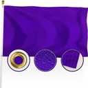 XIFAN Premium Nylon Solid Purple Flag 3x5 Outdoor, Double Sided Heavy Duty 210D Nylon Plain Purple Flags, the Strongest Longest Lasting Blank Color Flag with Sewn Stripes/4 Stitch Hemming/Brass