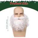 Honcloud Men's 8 Inches Curly White Realistic & Fluffy Fake Beard For Wizard Costume Party and Halloween(White)