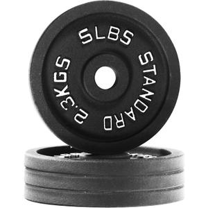 Fitvids 1 Inch Standard Barbell Weight Plates, 2.5 LB to 45 LB Plates for Home Gym Strength Training, Deep Grip Edge