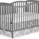 Dream On Me Chelsea 5-in-1 Convertible Full-Size Baby Crib in Steel Grey, GreenGuard Gold & BSA, Pinewood, 4 Mattress Heights, Converts to Toddler, Day & Full-Size Bed, Modern Classic Nursery, 53"L x 29"W x 38"H
