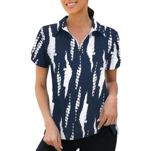 Viracy Womens Golf Polo Shirts 1/4 Zip Up Overlap Short Sleeve Quick Dry Workout Tops (XX-Large, Navy Blue) Viracy Womens Golf Polo Shirts 1/4 Zip Up Overlap Short Sleeve Quick Dry Workout Tops (XX-Large, Navy Blue)