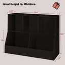 DINZI LVJ Toy Storage Organizer, Kids Bookshelf, Wood Toy Storage Cabinet, 5 Cubby Children Bookcase, 39.4" L Toddler Book Shelf for Playroom, Living Room, Nursery, Hallway, School, Espresso, 2-Tier 39.4"