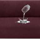 Waterproof Couch Cover, Stretch Non-Slip Sofa Slipcover with Elastic Bottom that Stays in Place - Leakproof Furniture Protector for Kids and Pets - Washable (Sofa, Burgundy)