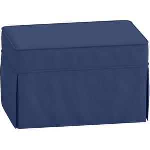 The Cotton Ottoman Slipcover Replacement. It Fits Pottery Barn PB Basic Ottoman. Dense Cotton Sofa Footstool Cover (Blue)