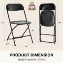 DUMOS Folding Chairs Set of 5, 330lbs Plastic Stackable Portable Patio Dining Sets, Fold Up for Indoor Outdoor, Camping, Garden, Party, Meeting (Black)