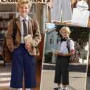 3 Pack Boys Capri Pants Drawstring Elastic Waisted Teens Cargo Joggers Pull on Casual Sweatpants with Pockets